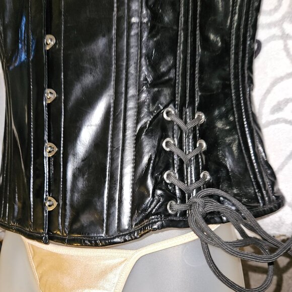 NEW PVC BABYLON 2XL TIGHT LACING STEEL BONED CORSET 32" - Picture 4 of 14